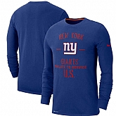Men's New York Giants Nike Royal 2019 Salute to Service Sideline Performance Long Sleeve Shirt,baseball caps,new era cap wholesale,wholesale hats